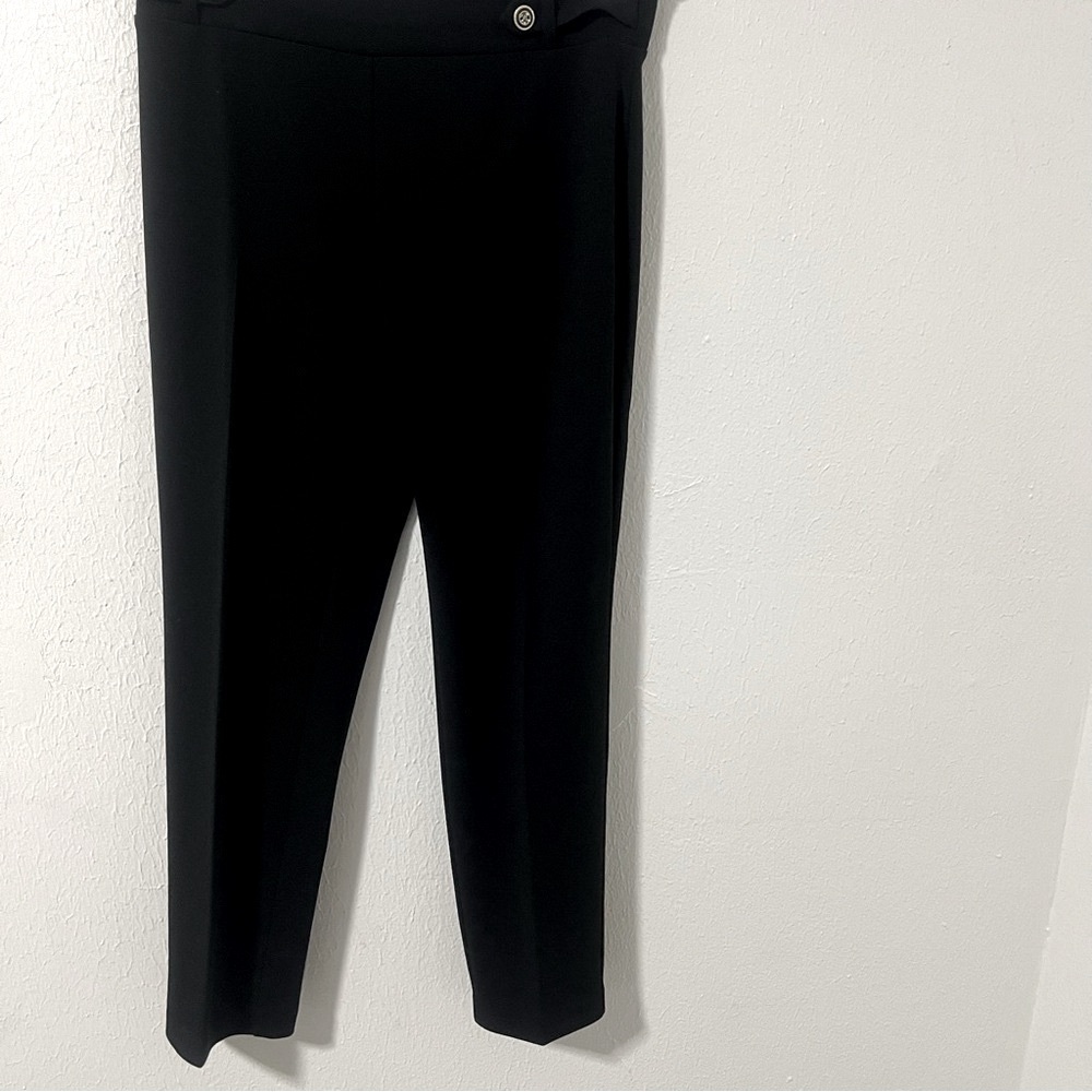 NYCC Women’ Petite 8P Black Pullup Dress Pants Business Casual EUC Straight Leg